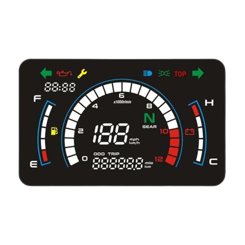 Compteur de vitesse numérique moto étanche avec tachymètre