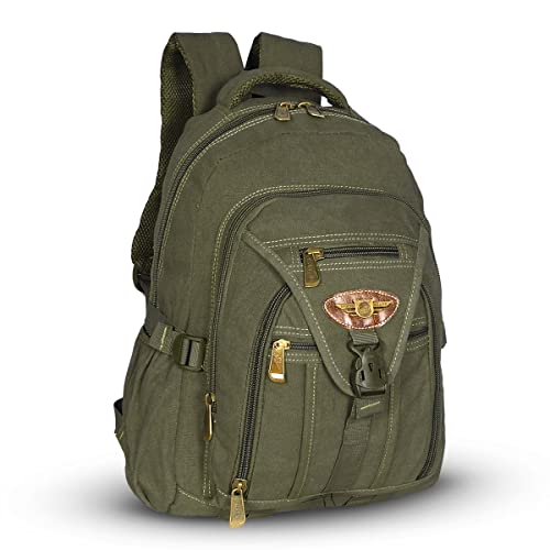 Mochila de Costas em Lona Reforçada KVN Verde Musgo