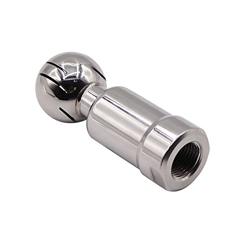 DERNORD Rotary Spray Ball NPT Female CIP Tank Cleaning Ball 360° Spray Pattern, Stainless Steel 304 (1/2" NPT Threaded)