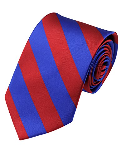 Image of NYFASHION101 Men's Classic Striped Necktie - Premium Woven Two-Tone Tie for Weddings, Graduation, Business & School Colors