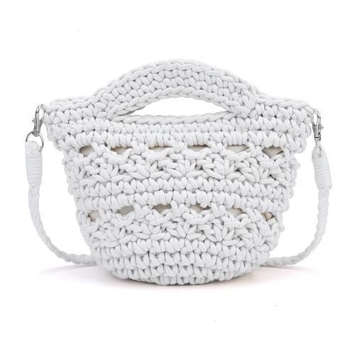 CHIC DIARY Women Straw Beach Bag Clutch Purse Small Crossbody Bag Woven Cotton Shoulder Handbag for Summer