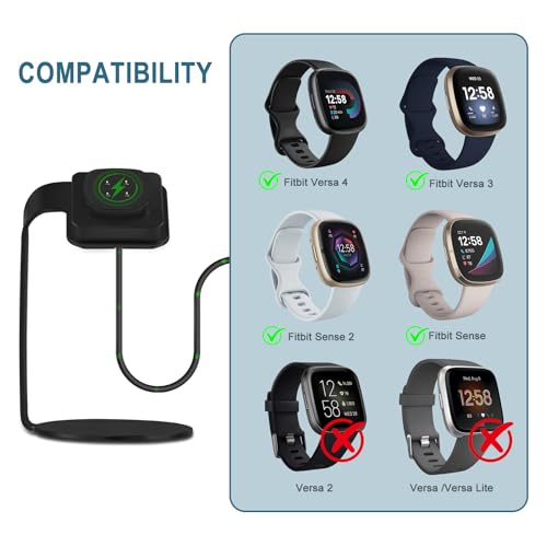 Charger for Fitbit Sense/Sense 2/Versa 3/Versa 4 Smartwatch Charging Stand by Gltire - Image 2