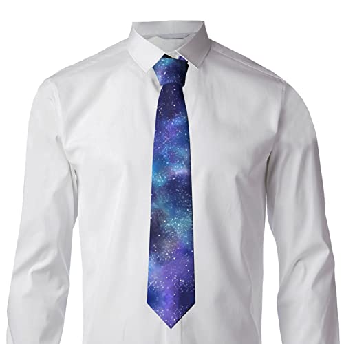Blublu Starry Night Galaxy Mens Necktie Men's Printed Neck Tie Various Designs #TOP1