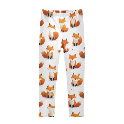 Girls Leggings Cute Foxs Soft Toddler Leggings for Girls Kids Pants Size 4T-10T