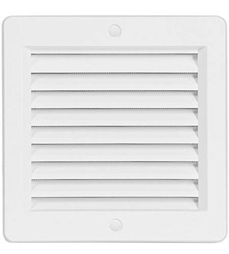 Preisvergleich Produktbild Lüftungsgitter Abluftgitter aus hochwertigem ASA-Kunststoff mit Insektenschutz und Einbaurahmen UV-stabil: 150x150mm