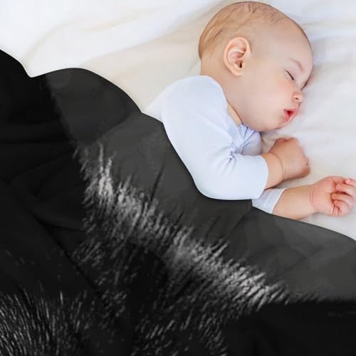 Couverture loup imprimé en flanelle de qualité supérieure jeté de lit chic - 8