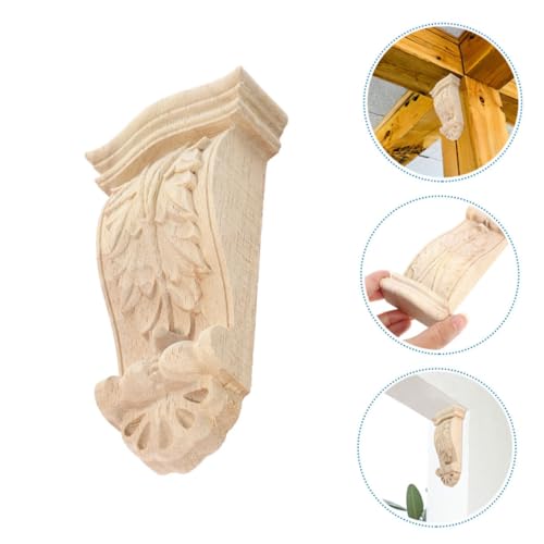 MAGICLULU 4stücke Geschnitzte Holzkonsole Im Europäischen Stil Kleine Rustikale Wandverkleidung Dekorative Römische Säulen Für Wohnraum Langlebige Massivholz-konsolen Für Vielseitige Anwendungen