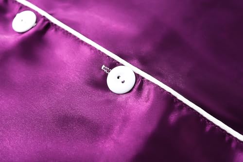 CYCHELRY Big Girls Satin Pajamas Summer Short Sleeve and Pants Button Down Silky Unisex Kid PJS 2PCS Sleepwear Set Size 8-164