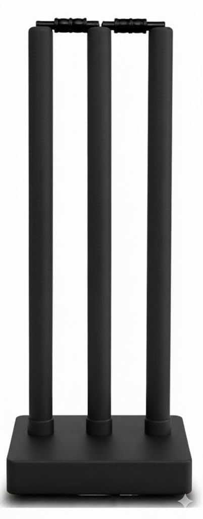 AMEGO Heavy Cricket Stumps Plastic Wickets Set with 3 Stumps + 2 Bails + 1 Stand | Full Size Wickets for Cricket Ground, Tournament Wicket Parot Set-picture-23