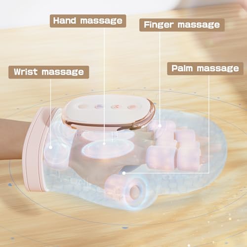 Image of Hand Massager with Heat and Compression - Cordless Electric Hand and Wrist Massager for Arthritis, Carpal Tunnel & Finger Pain Relief - 5 Levels 3D Wave Pressure, 3 Heat Settings - Ideal Gift