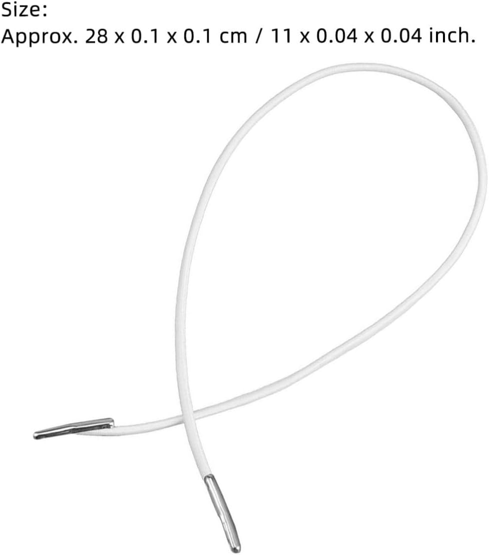 100pcs White Elastic Barbed Cord for Mask and Book Binding with Strong Elasticity and Smooth Barbs, 18cm Stretch Loop Band for Arts and Crafts Projects