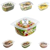 GM 50 Pezzi Contenitori Ermetici per Alimenti Caldi con Coperchio, Formato 500 Ml, Vaschette Termiche con chiusura Ermetica Salvaliquidi, Utilizzabili in Forno Microonde, Congelatore, Riutilizzabili