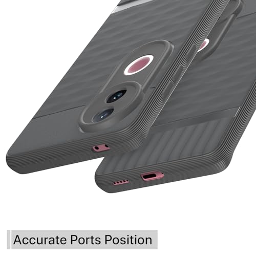 Image of Pikkme Back Cover for iQOO Z10R 5G / Vivo V50 5G / V50e 5G / Vivo T4R 5GSoft Grip 3D Hexa Cube Texture Silicone Bumper Case (Grey)