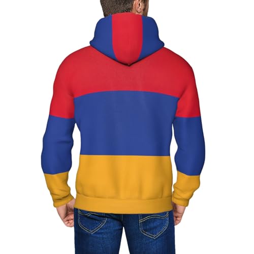 Sweat à capuche zippé homme drapeau Arménie EdWal décontracté - 3