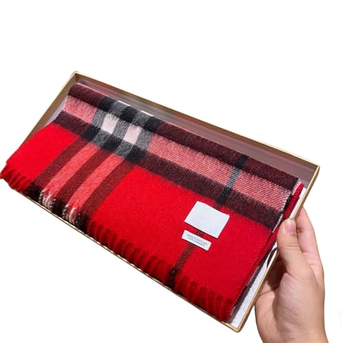 Bufandas para invierno unisex: bufanda de lana a cuadros de 180 * 30 Cm