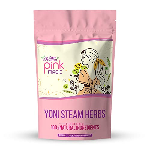 Fivona Yoni Steaming Herbs for at Home V steam - Pink Magic Recipe for Detox and Cleansing Support PH Balance and Odor Control 2-4 Steam Sessions per Pack