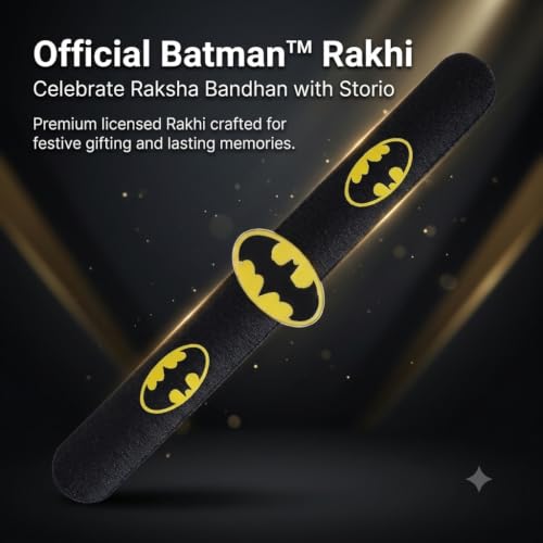 Image of Storio Batman Slap Band Rakhi and Friendship Band | Officially Licensed | Rakhi for Boys, Bhaiya, Bhai | Raksha Bandhan Gift