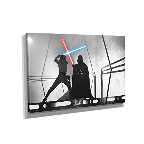 Star Wars - Luke Skywalker - Darf Vader Fight Scene Canvas Wall Art Print - Various Sizes (30in x 45in Gallery Wrapped)