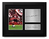 HWC Trading Paolo Maldini AC Milan Framed Gifts Printed Signed Autograph Picture for Fans and Supporters - US Letter Size