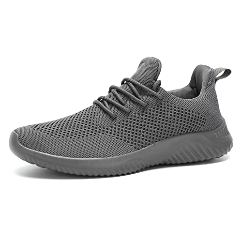 Image of Wrezatro Men's Slip on Walking Shoes Ultra Light Breathable Non Slip Running Shoes Casual Fashion Sneakers Mesh Workout Sports