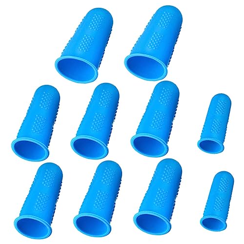 Ipetboom 10pcs Finger Cots Thumb Protector Hot Non-Slip Finger Cover Guards Cover Caps Heat Grain Finger Cover Insulation Protective Thermal Tip Covesr Silicone Finger Protector