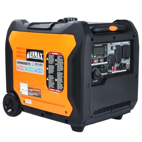 Image of GENMAX 8000w Tri-Fuel Inverter Generator(2026Model) Features2Wire Auto Start /Stop,bluetooth APP Control,CO Sensor,Digital Display&50A Outlet-Ideal for Home Backup&Camping,EPA Compliant(GM8000iETC)