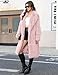 Gihuo Women' s Faux Fur Coat Lapel Collar Long Sleeve Furry Jacket Long Shaggy Jackets Open Front Warm Outerwear(Pink-M)