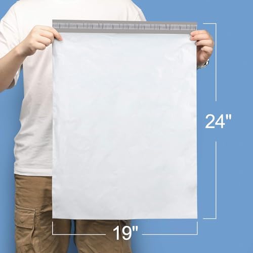 Image of Metronic Poly Mailers 19x24 500 Pack | Large Shipping Bags for Clothing | Thick Self Seal Mailing Poly Bags for Business | Waterproof and Tear-Proof Large Shipping evvelopes in White