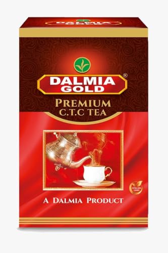 Image of Dalmia Gold Premium CTC Tea -250gms Mono carton pack | Blended CTC Tea with Orthodox Leaves from Assam and Dooars | 100% Vegetarian | Strong and Aromatic Chai| Pack of 2