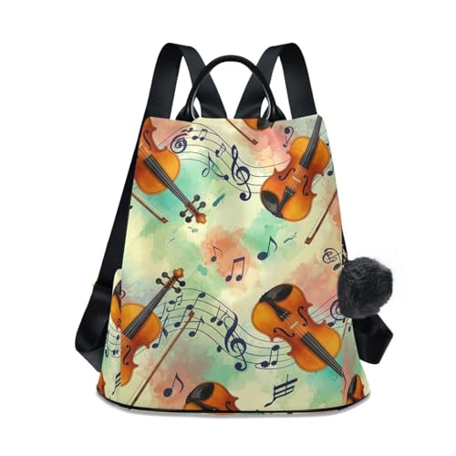 Sac à dos femme motif violons antivol idéal pour le conservatoire