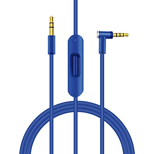 SINDERY Solo 3 Studio 3 Cable Replacement Headphones Aux Extension Cord with Mic Compatible with Beats by Dre Solo 2/Studio 2/Pro/Headphones or iPods, iPhones, iPads. (Blue)
