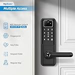 WiFi Video Smart Door Lock: Fingerprint Door Lock with Camera- Keyless Entry Door Lock with Handle - Electronic Digital Door Lock with Keypad - WiFi Smart Lock for Front Door, Black, H3 Pro - Image 4
