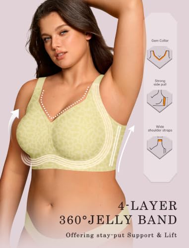 Image of OEAK Womens Wireless Jelly Bras Plus Size Support Push Up Comfortable Bra