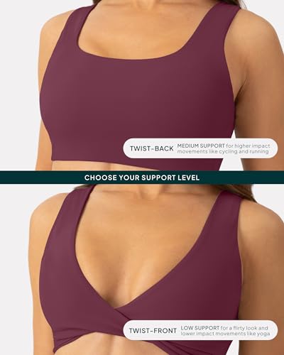 Image of PAVOI ACTIVE Two Ways Twist Sports Bra for Women - Customizable Coverage Convertible Twist Front & Back Workout Bra, FlexFlow