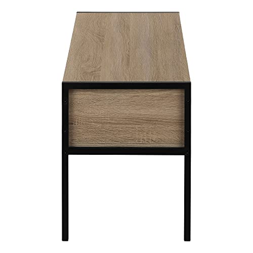 Monarch Specialties I 2876 Tv Stand, 48 Inch, Console, Media Entertainment Center, Storage Drawer, Living Room, Bedroom, Laminate, Metal, Brown, Black