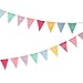Amazon.com: 12 Multicolor Flags Imitated Burlap Bunting Banner Pastel ...