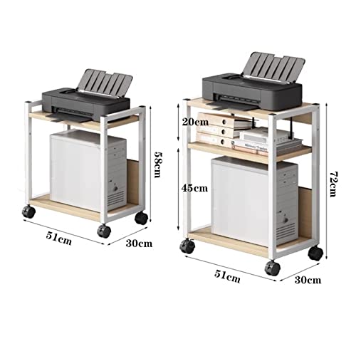 Soporte móvil para CPU con ruedas giratorias 360°, soporte para torre PC de 2 niveles con estante de almacenamiento abierto y estructura metálica estable (2 niveles negro) miniatura 2