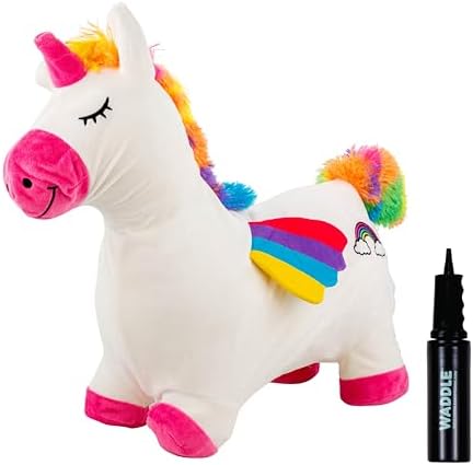 WADDLE Bouncy Hopper Inflatable Animal Hopping Plush, Indoor and ...