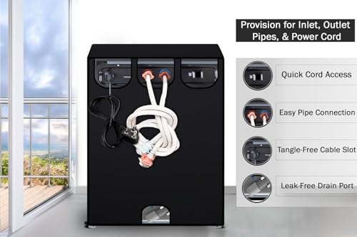 Image of Stylista Washing Machine Cover Compatible for IFB 6.5 Kg Fully-Automatic Front Loading Elena ZX Black Solid