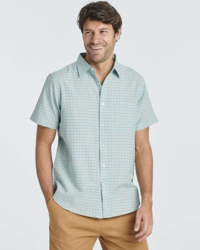 Real Essentials 3 Pack: Men's Regular-Fit Short Sleeve Woven Button Down Shirt with Pocket (Available in Big & Tall)2