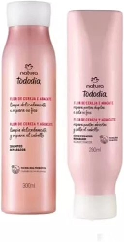 Natura Tododia Kit Shampoo e Condicionador Reparador, Flor de Cereja e Abacate, 300ml e 280ml
