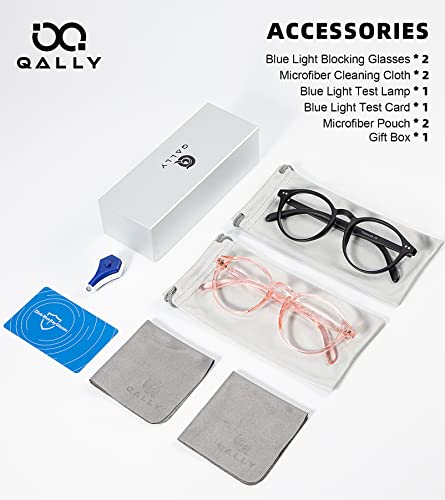Image of Womens Round Blue Light Blocking Glasses Anti Eye Strain Glasses Clear Lens Computer Eyeglasses with Filter UV Light