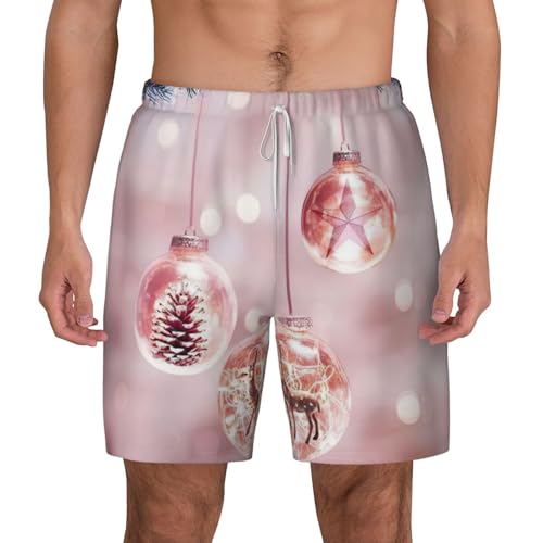 Short de bain pour homme à séchage rapide respirant motif Noël rose chic