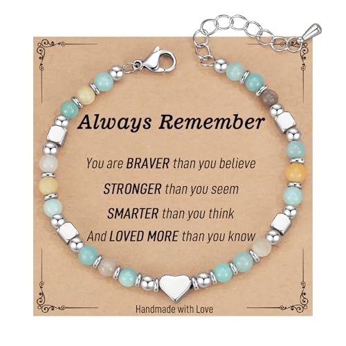 TONY & SANDY Dainty Gemstone Bracelets for Teen Girls - Sweet Gifts for Kids Daughter Granddaughter Niece Sister on Birthday Graduation Valentines Christmas Easter Stocking Stuffers