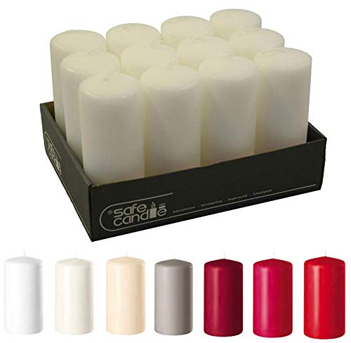Bougies de l'Avent sans coulure lot de 12 piliers blancs sécurisés