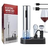 Photo Gallery oaklete set apribottiglie elettrico 6 in 1: apribottiglie ricaricabile con finitura in acciaio inossidabile, tappo per versare il vino, tappo, cavo di ricarica usb-c, tagliacapsule e base di Photo Gallery oaklete set apribottiglie elettrico 6 in 1: apribottiglie ricaricabile con finitura in acciaio inossidabile, tappo per versare il vino, tappo, cavo di ricarica usb-c, tagliacapsule e base di