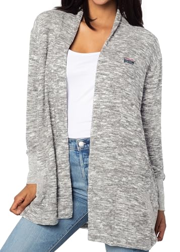 Image of chicka-d Women's Cozy Fleece Cardigan Heather Grey