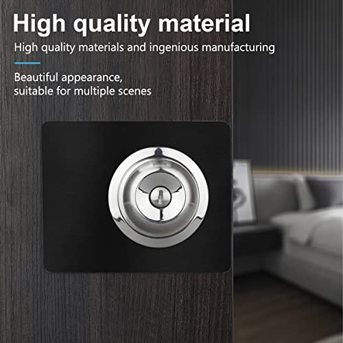 Alexpre Door Knob Reinforcement Plate Black, Door Hole Cover Filler Fixing Plate Door Lock Repair Plate, Stainless Steel Door Knob Fixing Bracket - Prevent Door Lock Loose Or Wobbly (4 Pack) #TOP3