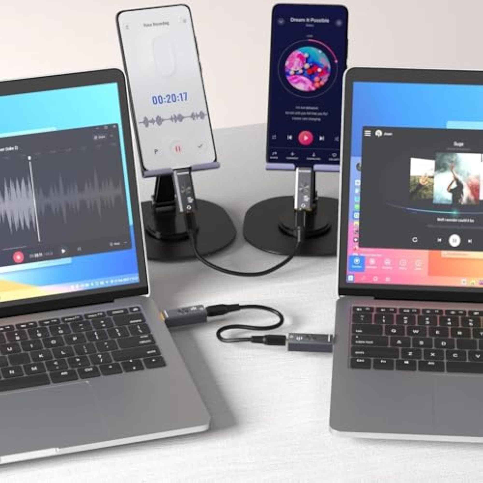 USB to 3.5mm External Sound Card Adapter