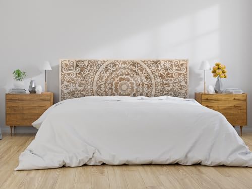 Oedim Cabecero Cama PVC Madera Mandala_H131 | Disponible en Varias Medidas | Cabecero Ligero, Elegante, Resistente y Económico (Madera Clara Mandala_H131, 150x60cm)